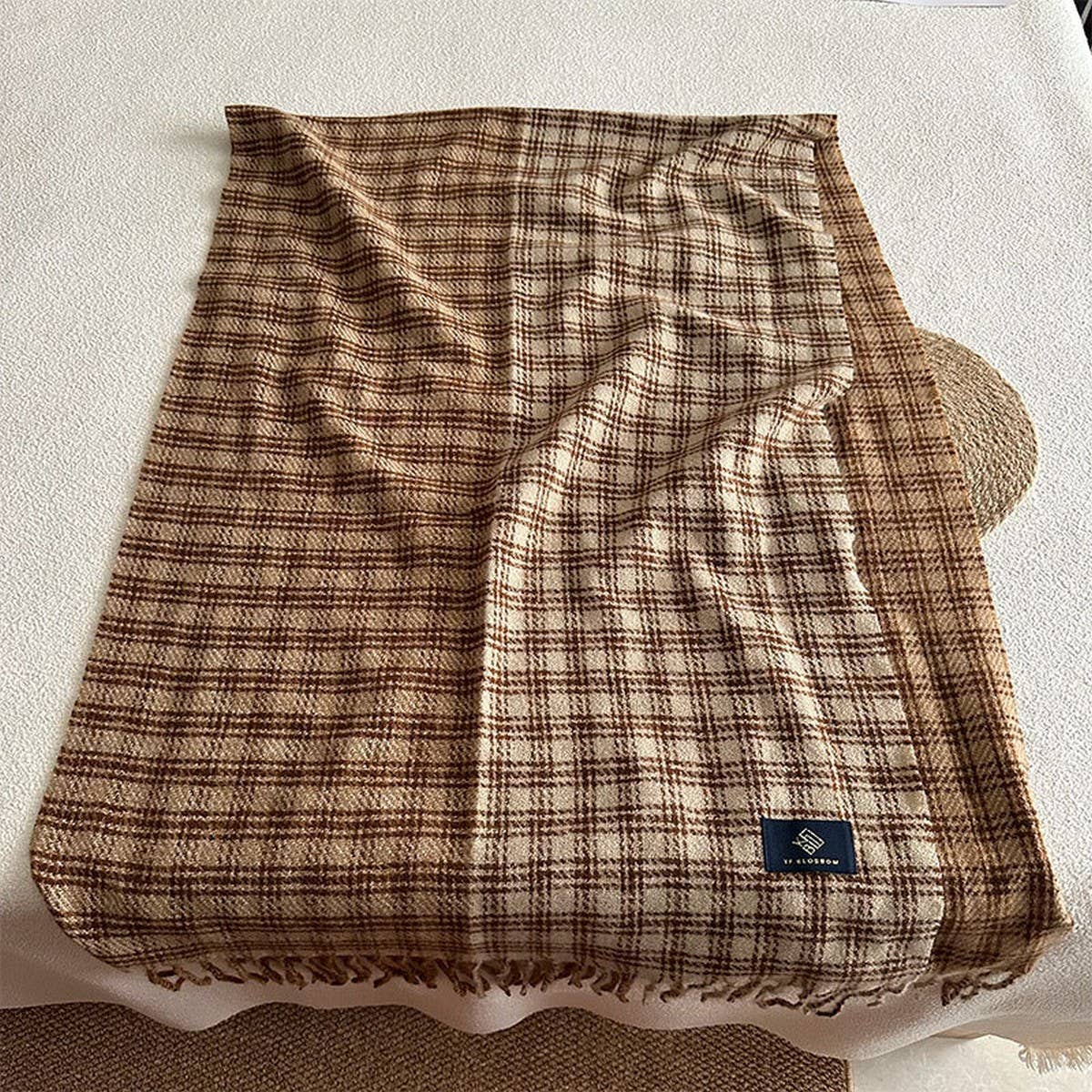 Vintage Plaid Scarf ? Soft Warm Winter Wrap