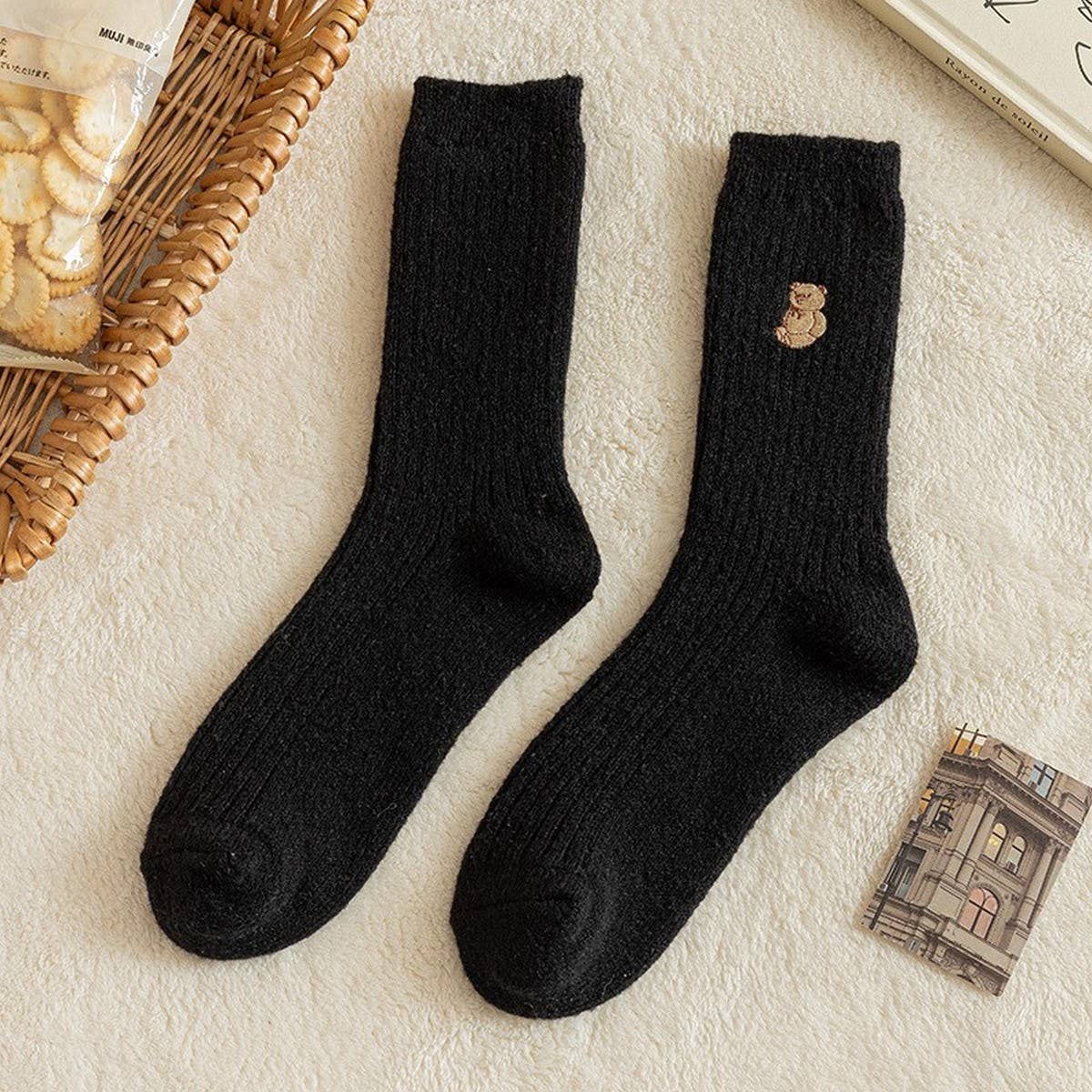 WINTER PLUSH BEAR CUTE PILE SOCKS