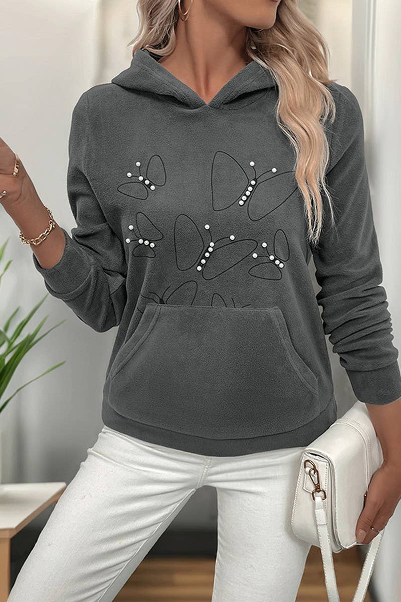 CWOHOL1109_AUTUMN AND WINTER CASUAL PULLOVER HOODED TOP