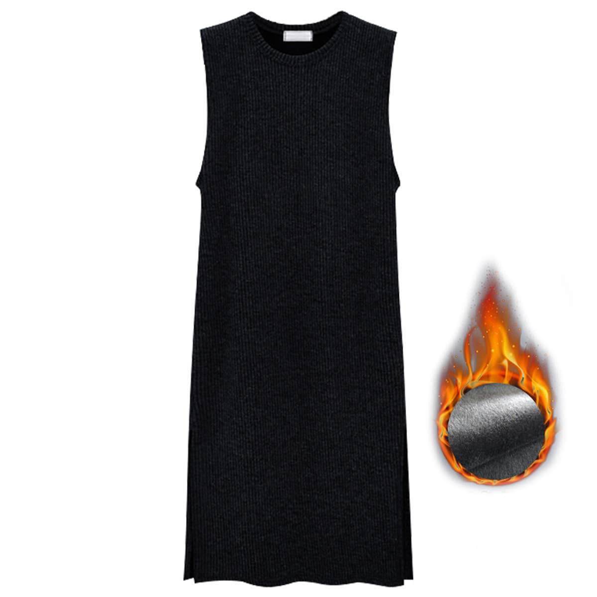 WAISTBAND SLEEVELESS TANK DRESS WITH BOTTOM WRAP