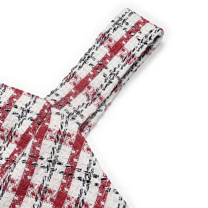 Short and fashionable checkered halter dress