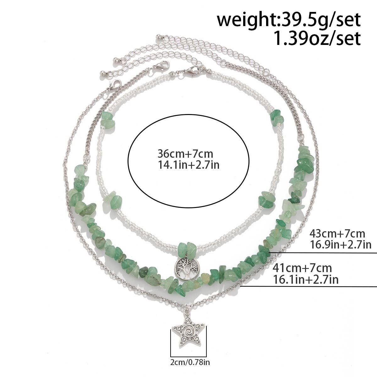 STACKED FLORAL TASSEL GRAVEL BEADED NECKLACE_CWAJE1816