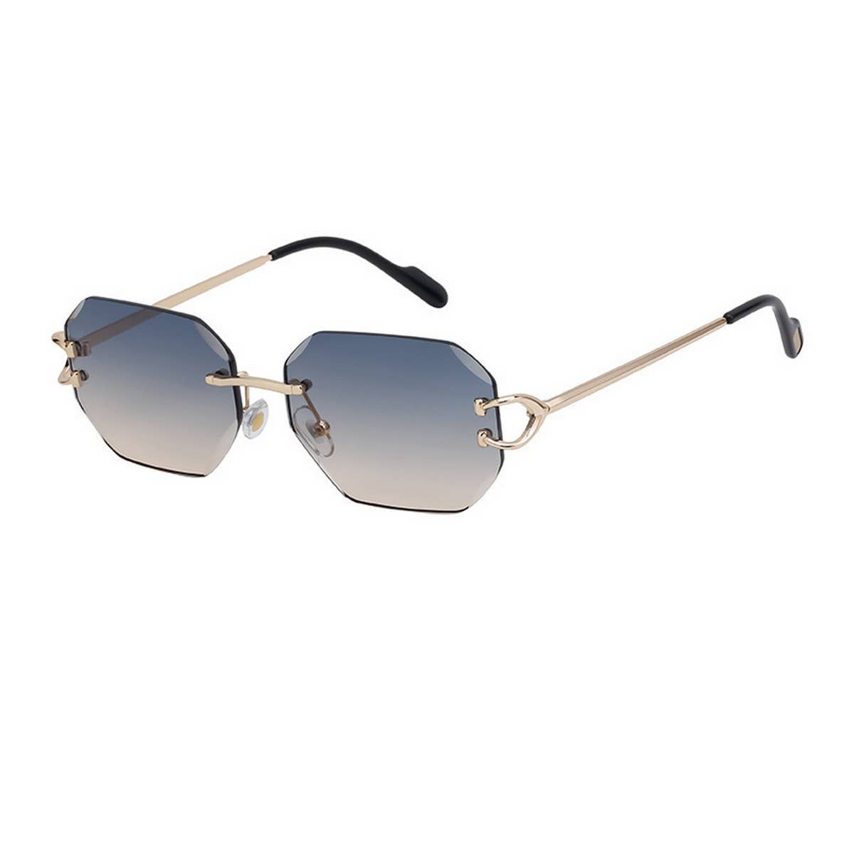 VINTAGE RIMLESS DIAMOND CUT SUNGLASSES