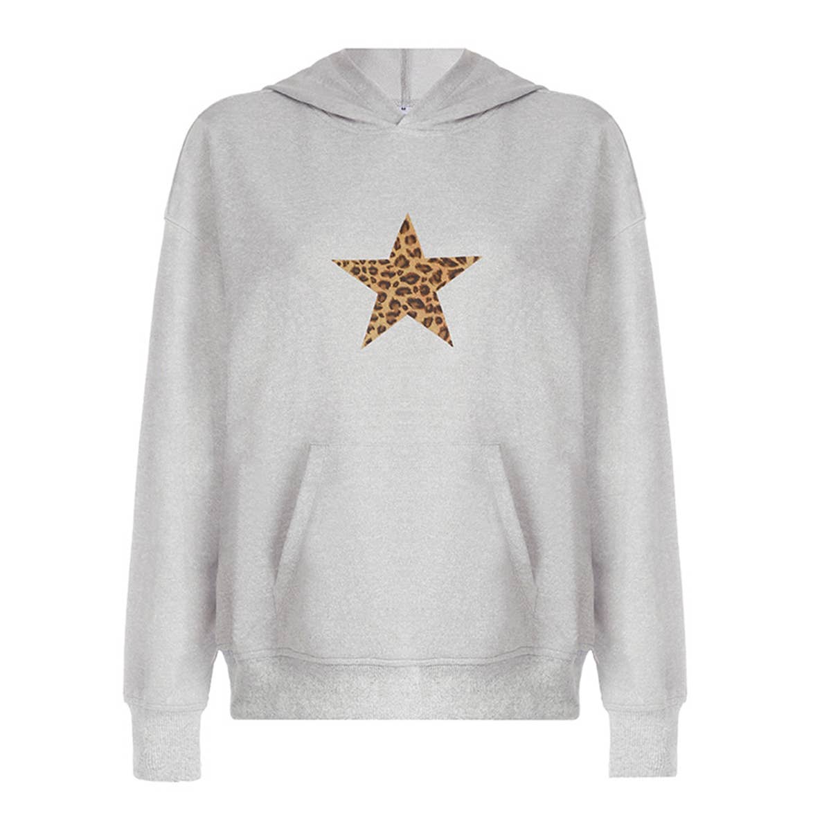 STAR LEOPARD PRINT LOOSE HOODIE HOODIE LADY