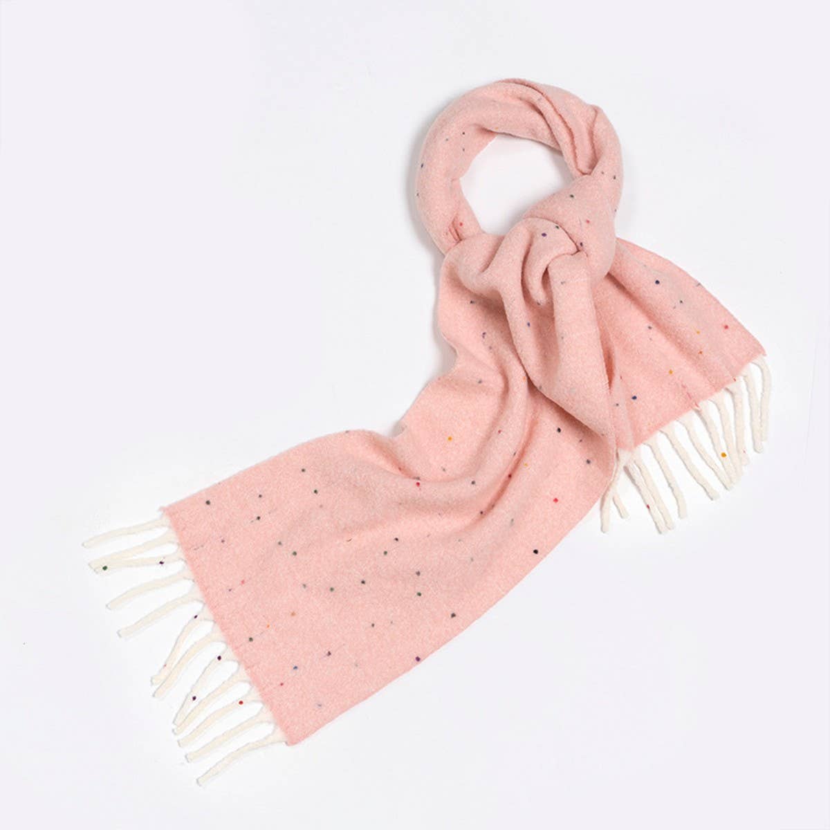 50% Wool Blend Speckled Yarn Scarf - Winter Cozy_CWASC2372