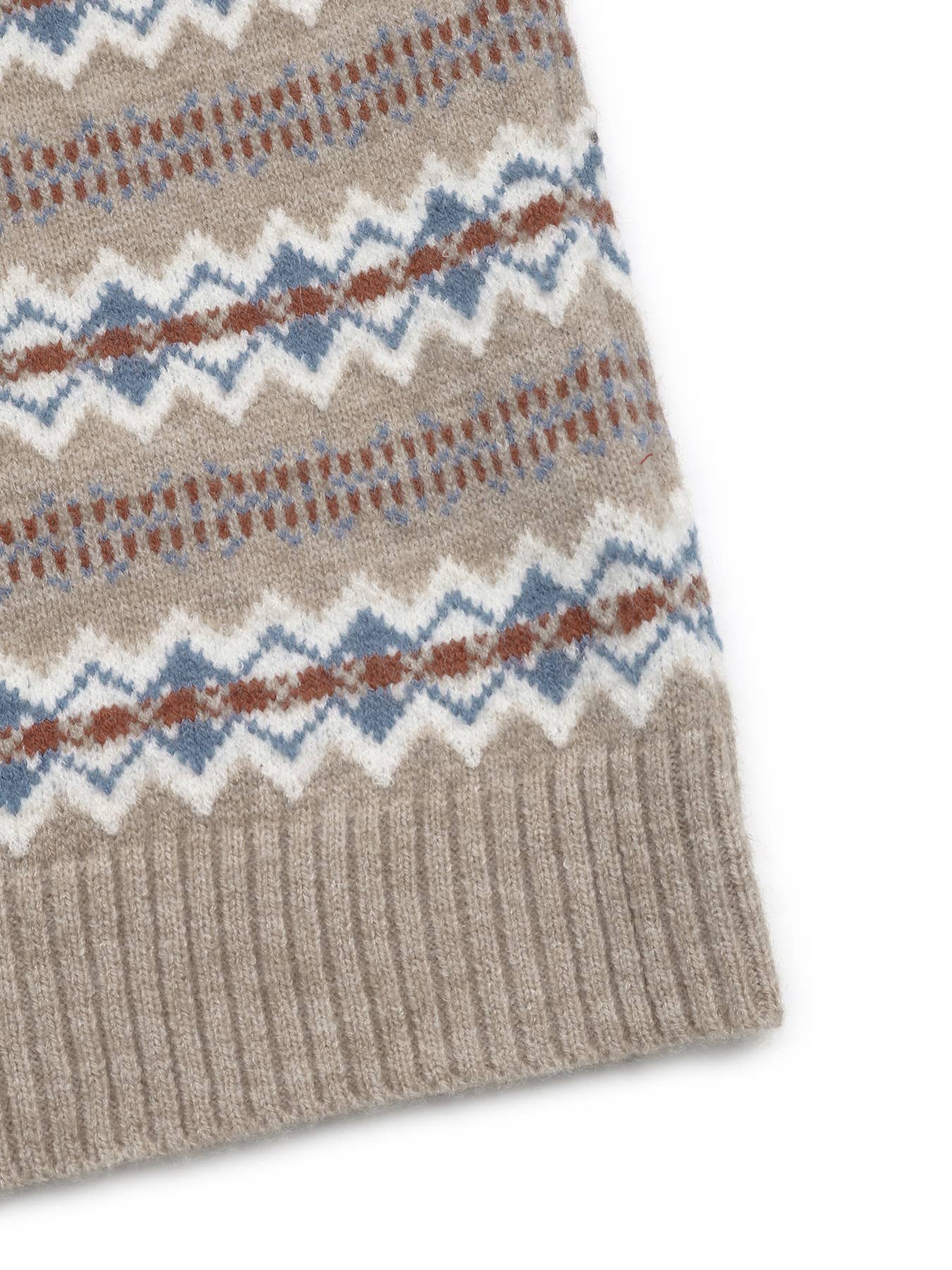 Ethnic-style jacquard knitted vest