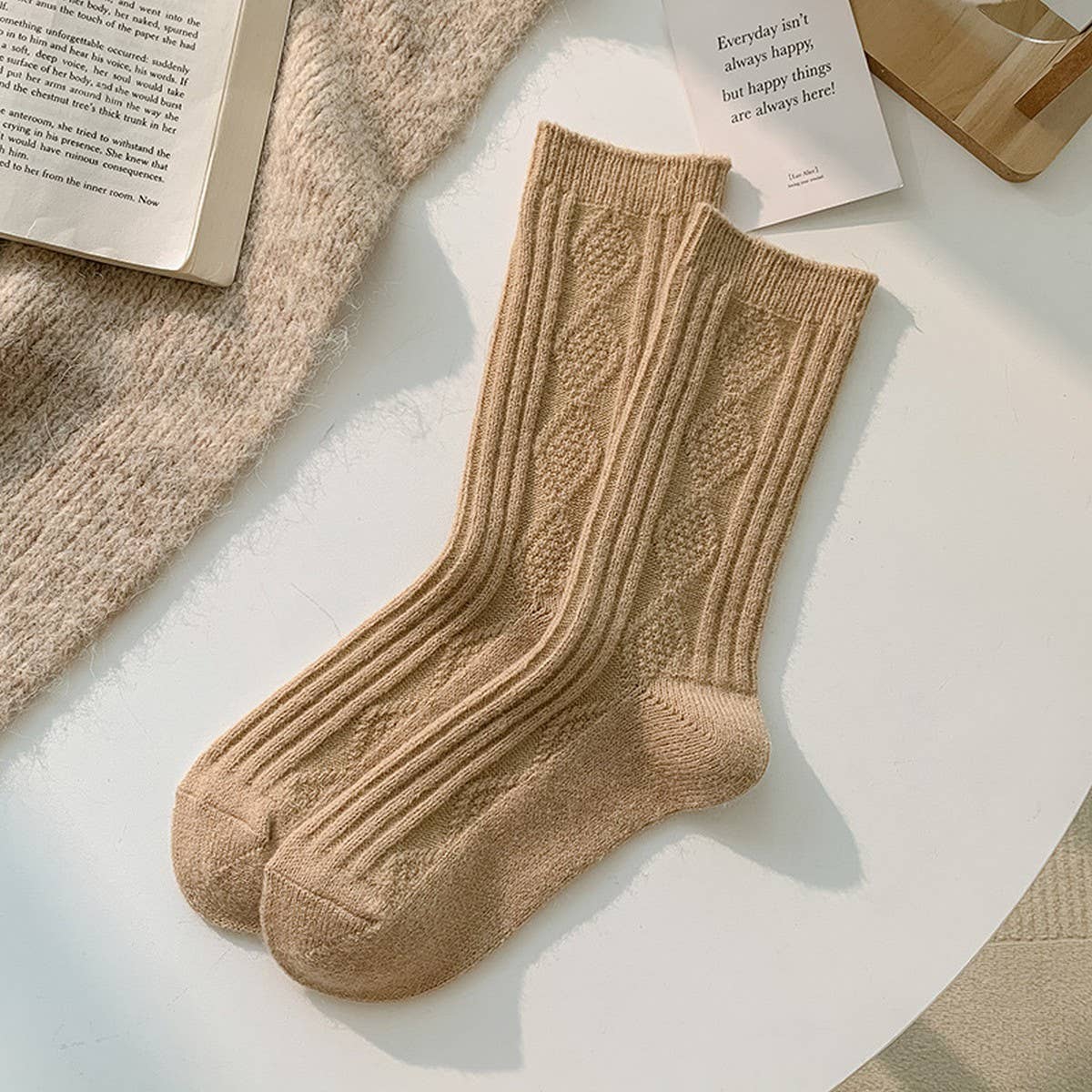 WOMEN'S WOOL SOCKS WARM WOMEN'S MID-CALF SOCKS
