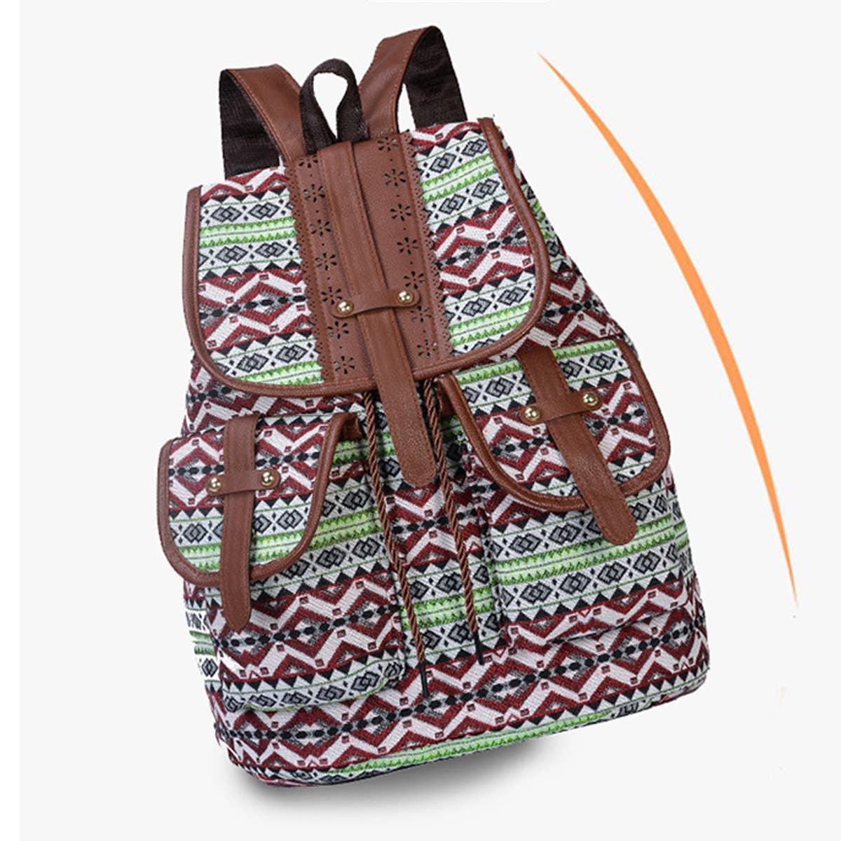 VINTAGE PATTERN BACK-TO-SCHOOL TRAVEL CANVAS BAG_CWAB2218