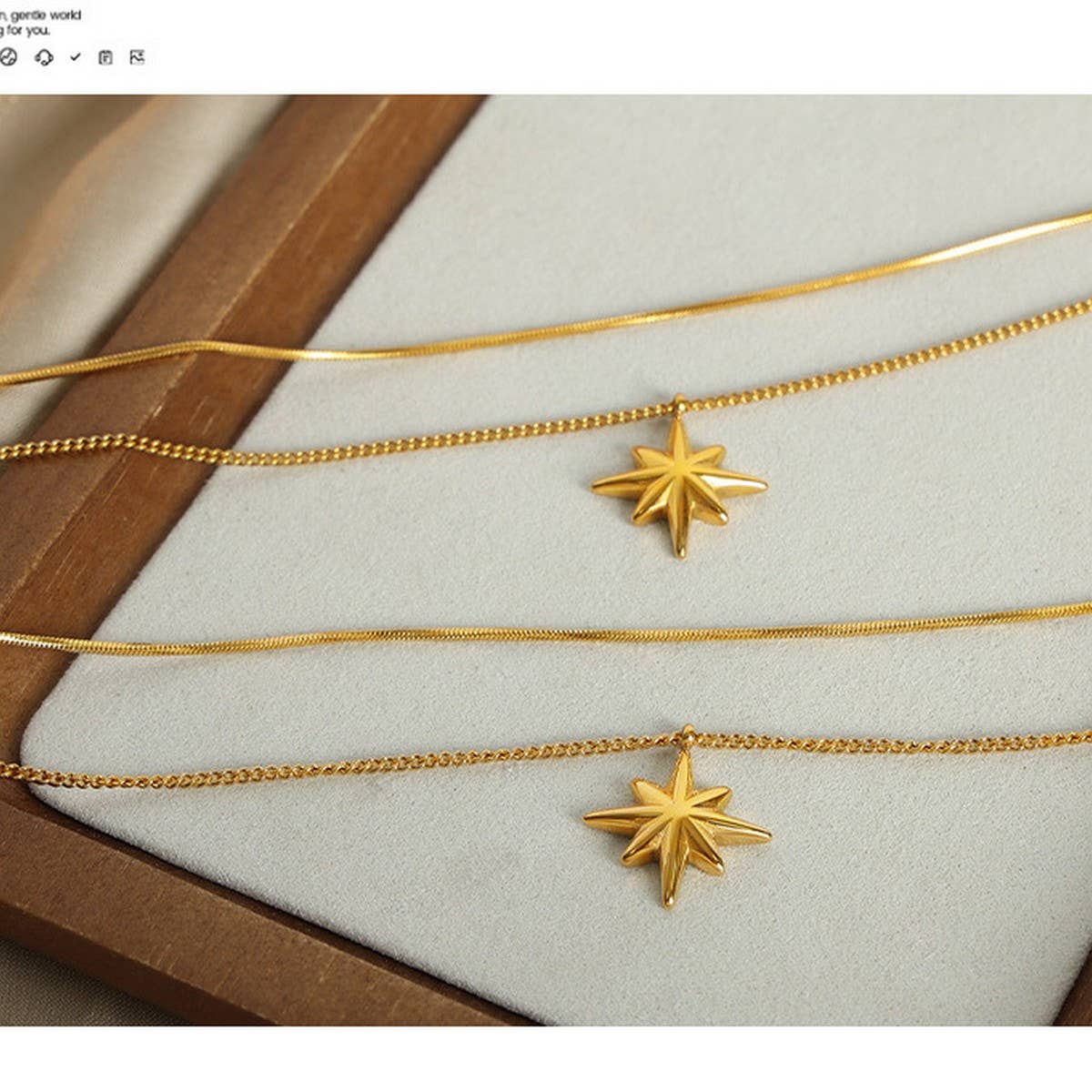 EIGHT POINTED STAR PENDANT DOUBLE LAYERED NECKLACE