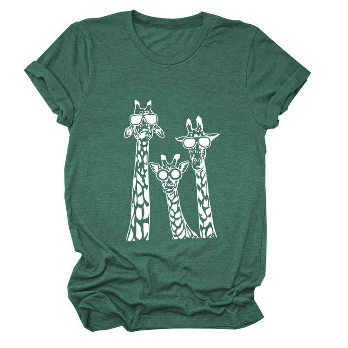Women's Giraffe Print Casual Summer T-Shirt