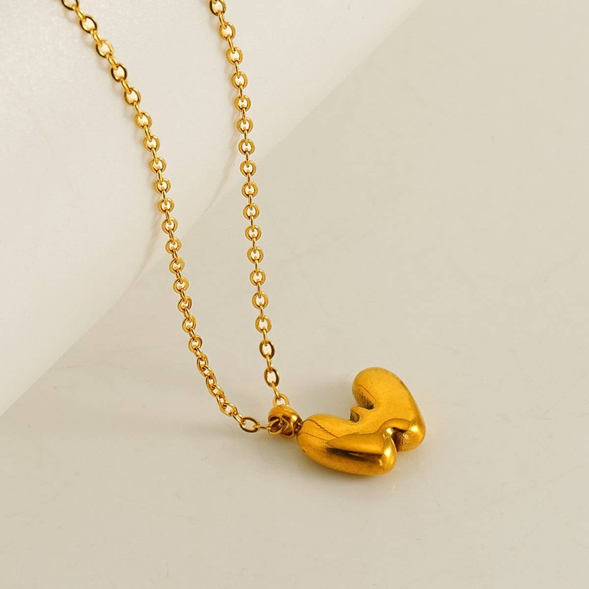 CWAJE1939_Mini Simple Bubble Letter Necklace,Gold