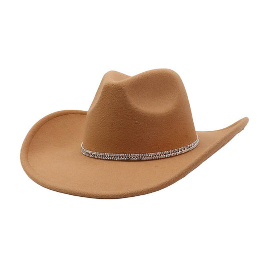 Western Ethnic  Felt Cowboy Fedora Hat_CWAH04405