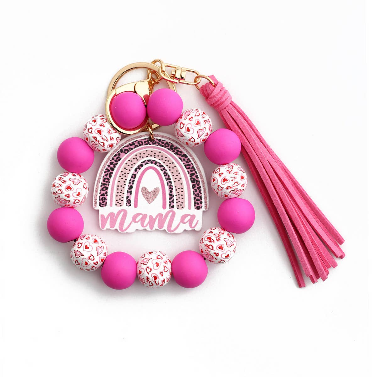 WOODEN BEADS BRACELET SPOT BRACELET KEYCHAIN_CWMM1299