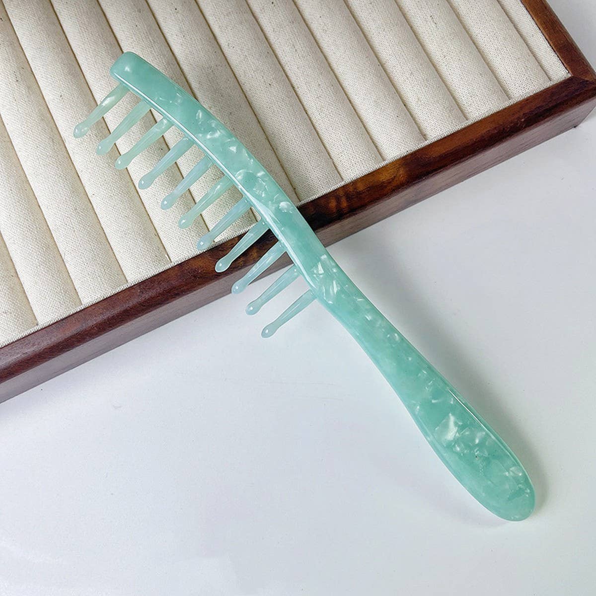 Vintage Wide Tooth Acetate Comb for Curly Hair