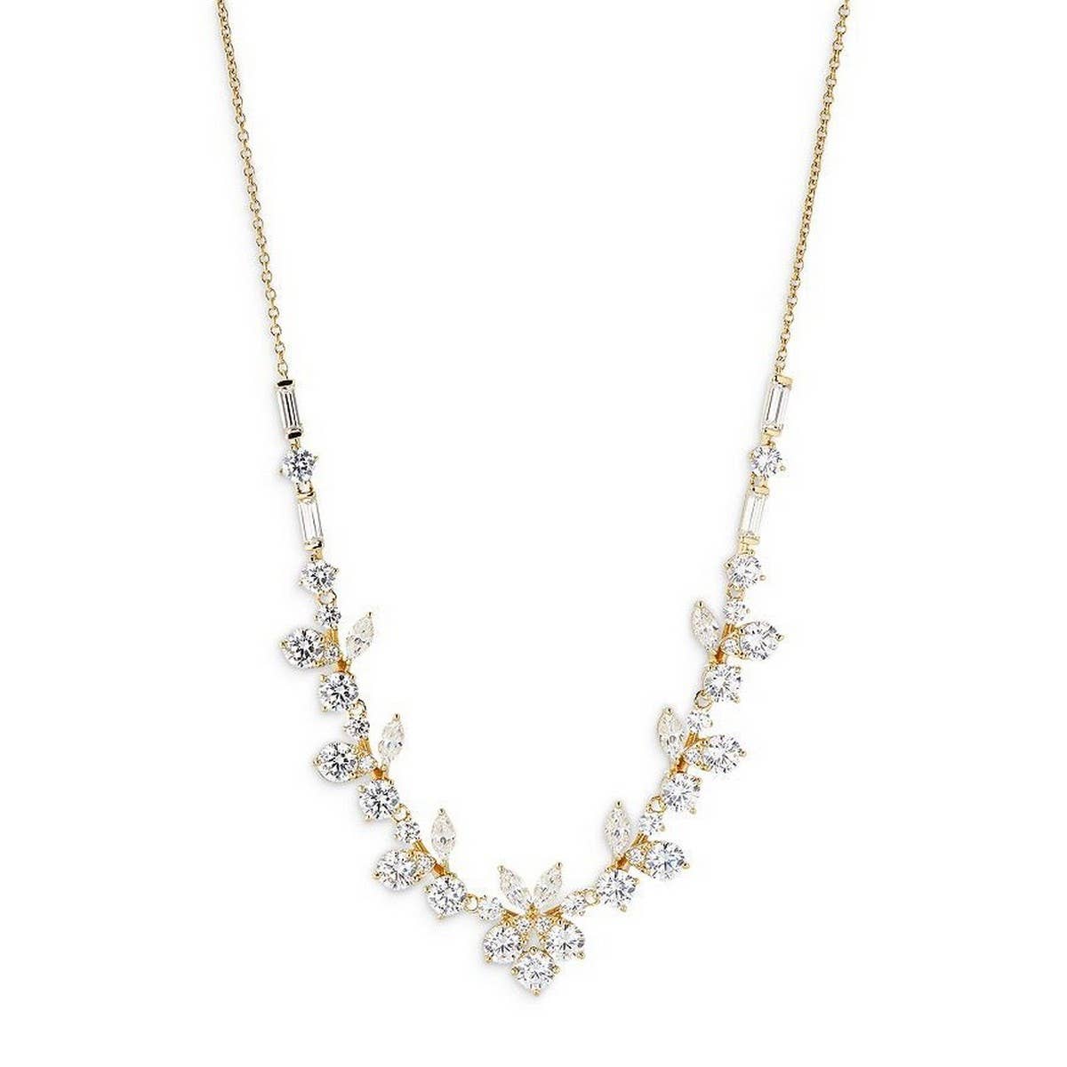 Zirconia Oval Round Pendant Necklace_CWMM5291