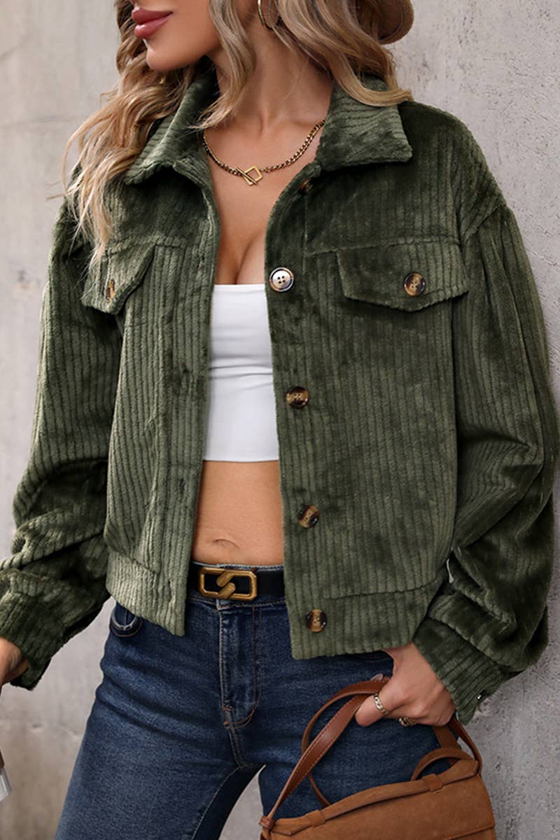 WOMEN PLUSH LAPEL SINGLE BREASTED CASUAL JACKETS_CWOJA0559
