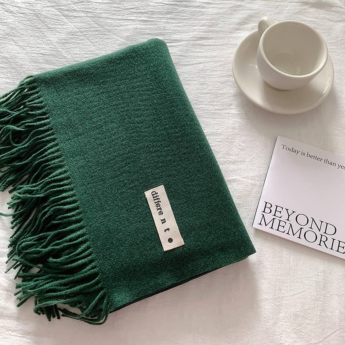 Colorblock Tassel Scarf - Thick Wrap for Students