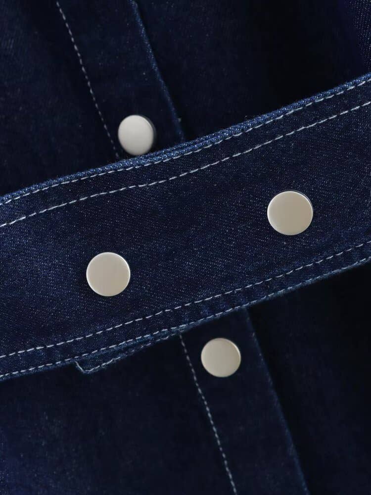 Loose belt top high-waisted trousers set