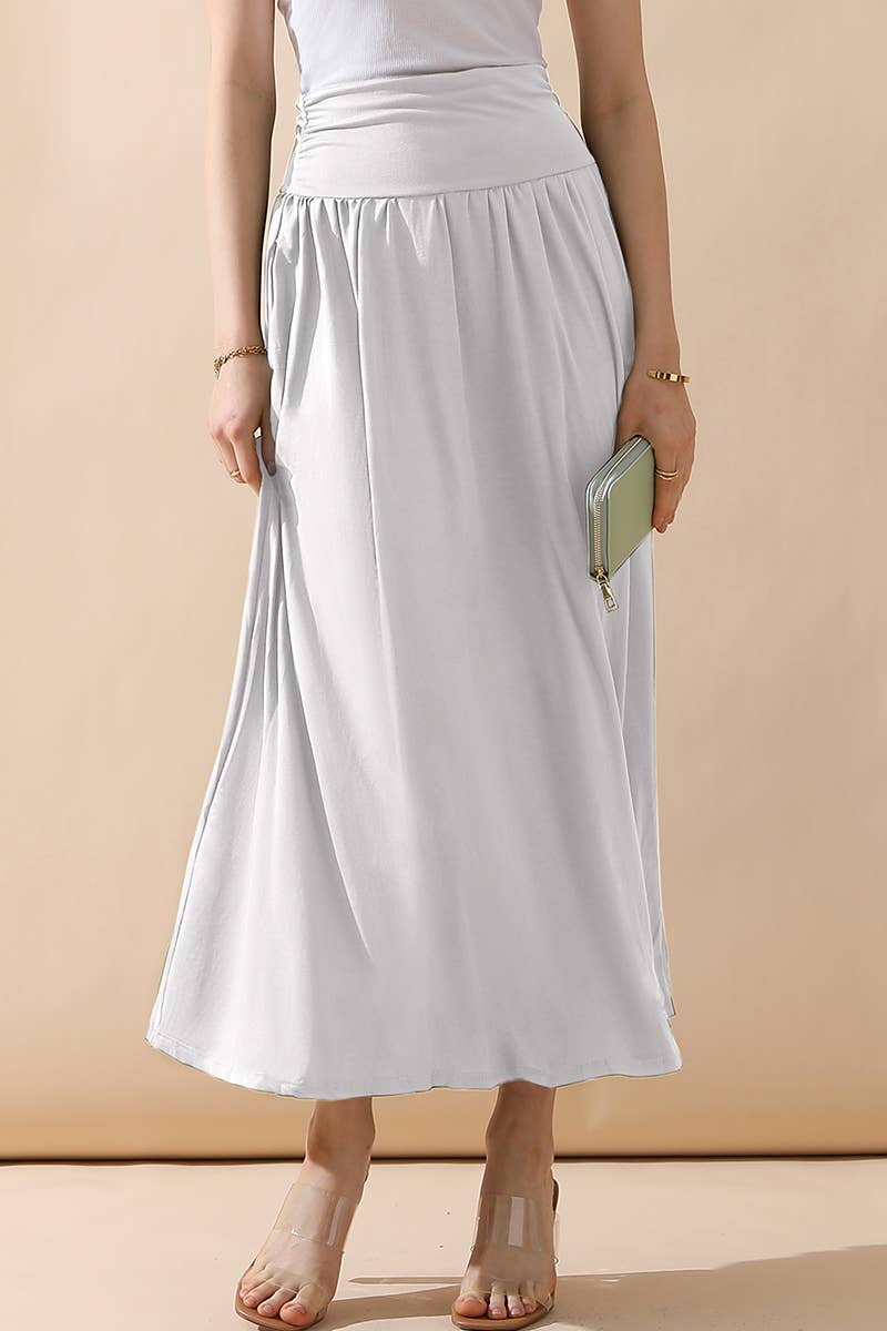 CWBLS116-P_CASUAL LONG LENGTH MAXI STYLE WAIST LIGHT SKIRT
