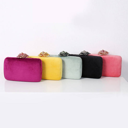 FASHION FLOWER DIAMOND SHOULDER BAG CLUTCH BAG_CWAB0601