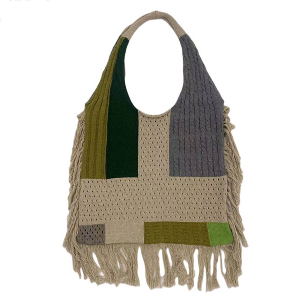 WOMEN RETRO KNIT STITCHING PORTABLE SHOULDER BAG_CWAB0834