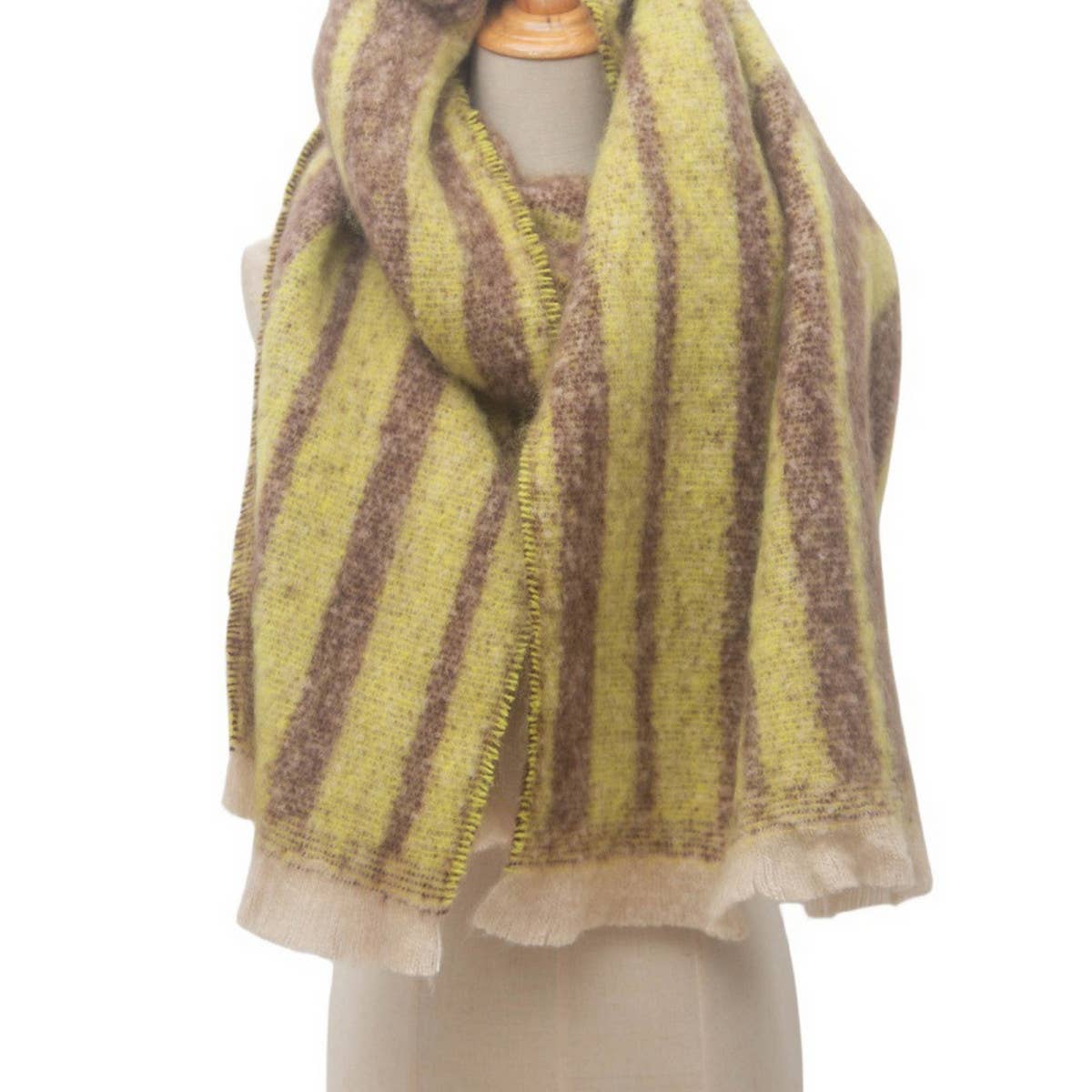 Geometric Loop Yarn Winter Scarf with  Shawl Wrap