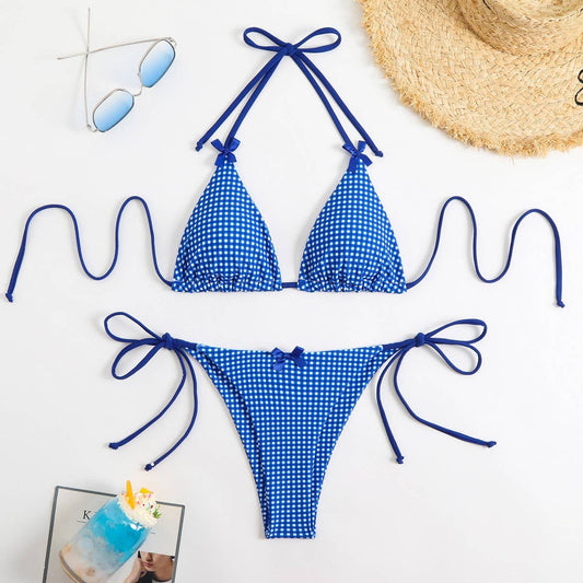 GINGHAM BIKINI SET - SEXY EUROPEAN SWIMSUIT