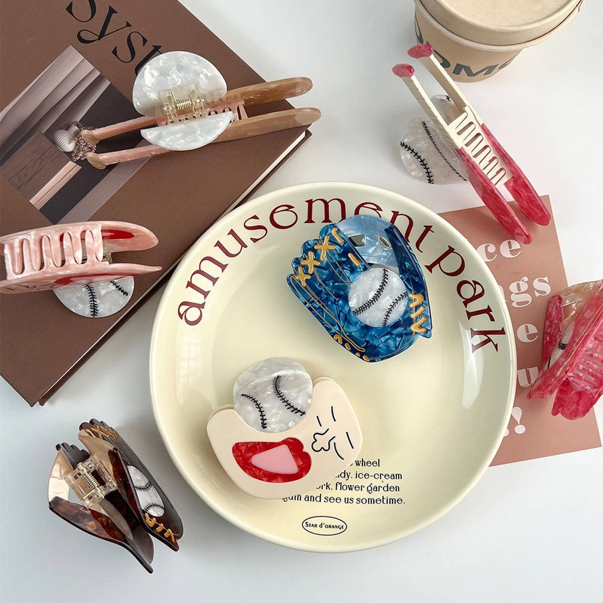 Creative Baseball Acetate Claw Clip ? Cute & Fun