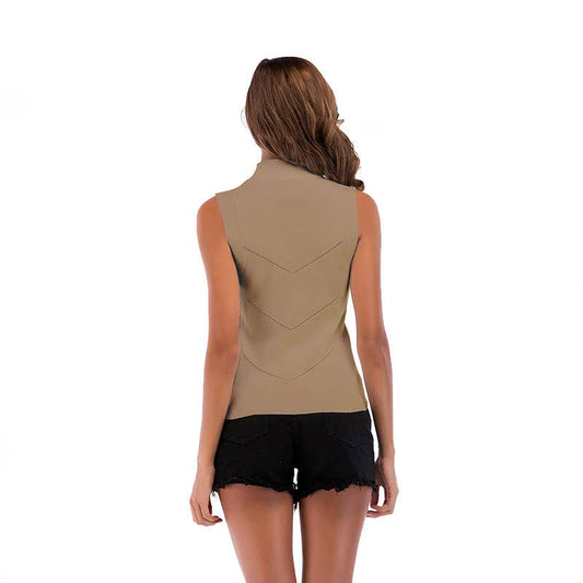 Sleeveless slim-fit blouse