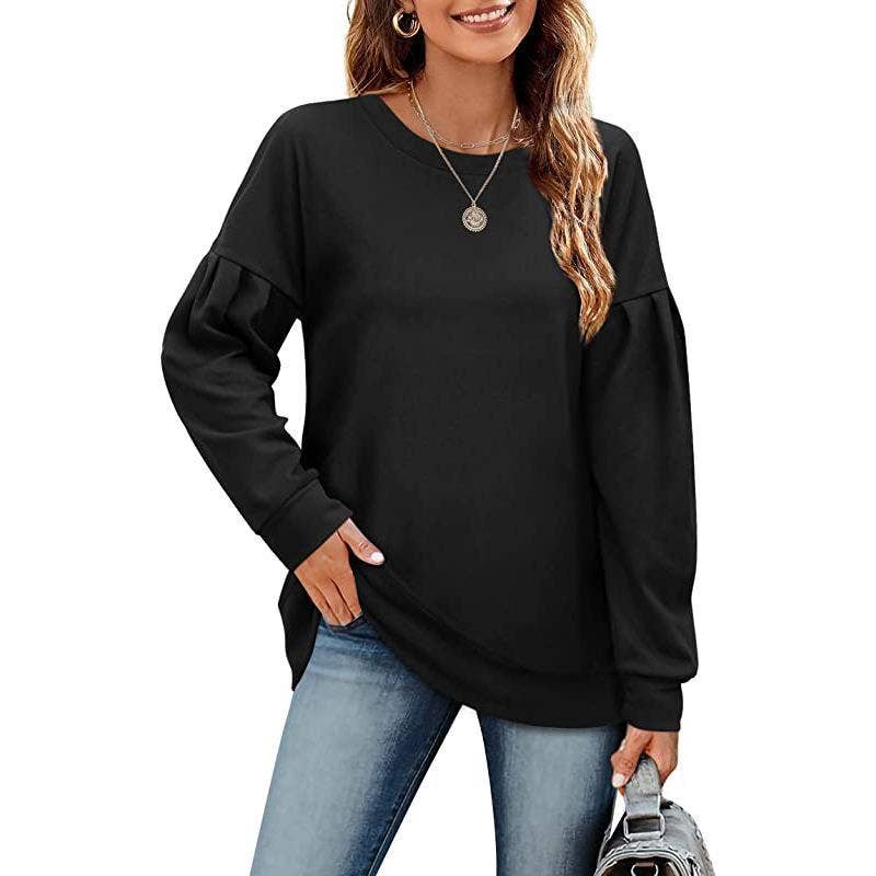 HOODIE CREW-NECK SPLICED LONG-SLEEVED TOP