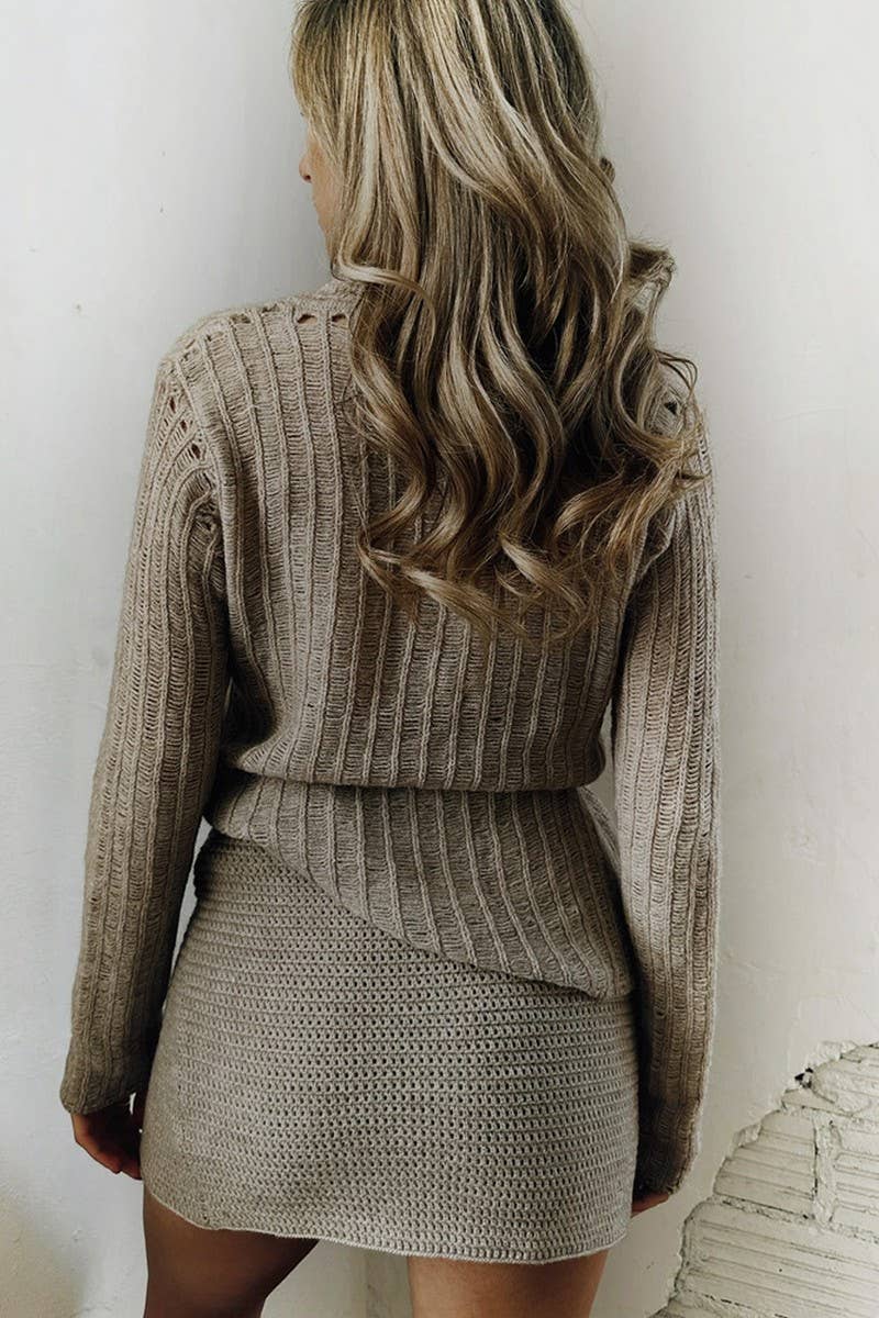 CWOCAL0819_LAPEL SOLID COLOR BUTTON KNIT CARDIGAN