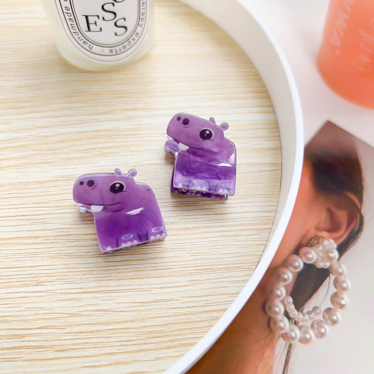 Q-version acrylic animal children's hair clips