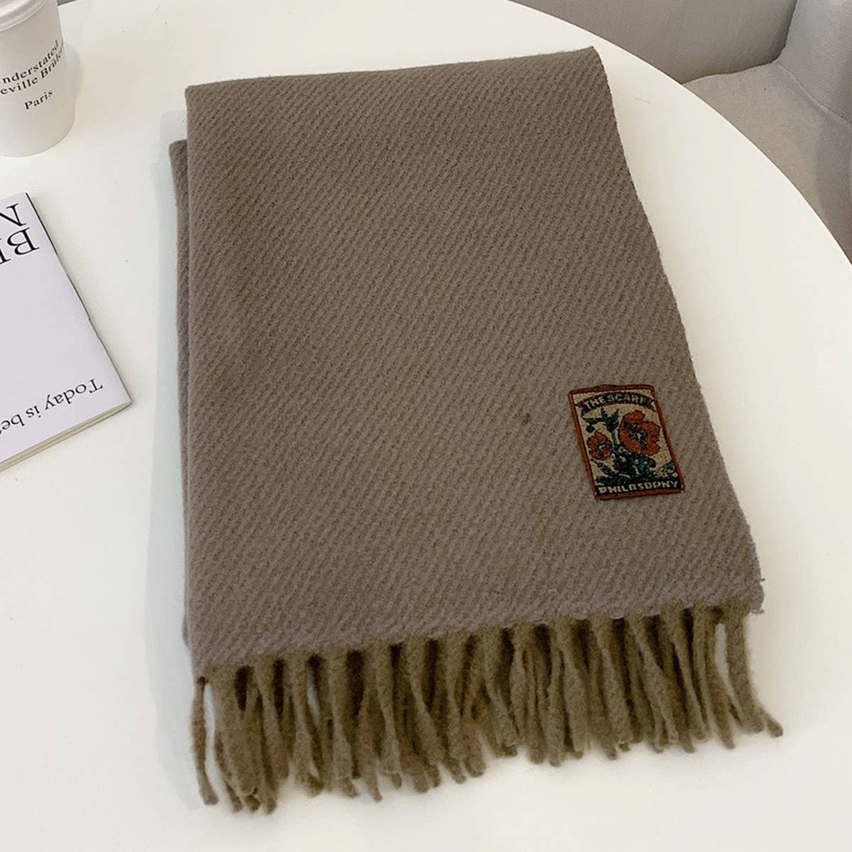 Winter Solid Acrylic Blend Scarf ? Neckwarmer