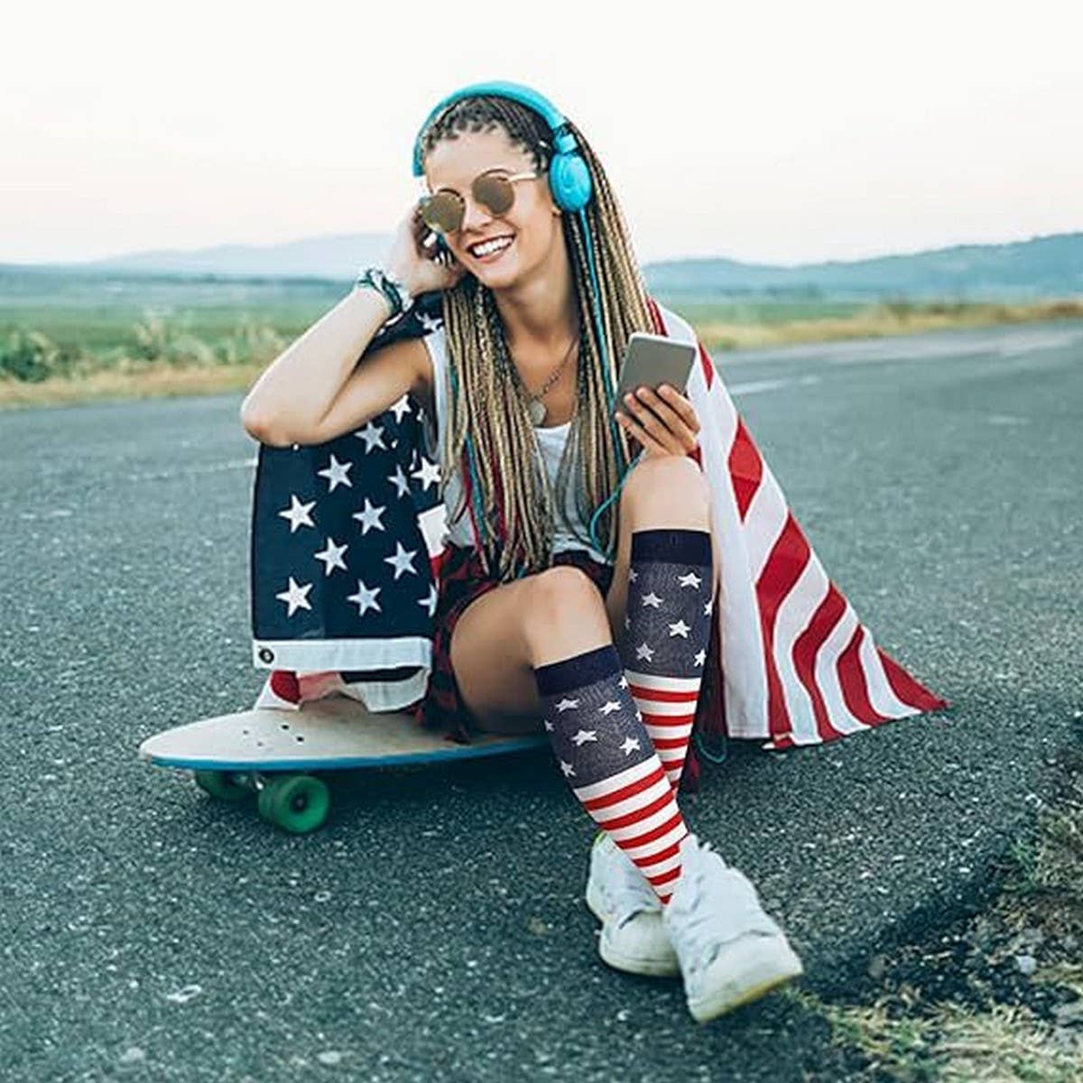 WOMEN'S SPORTS LONG ELASTIC COMPRESSION SOCKS