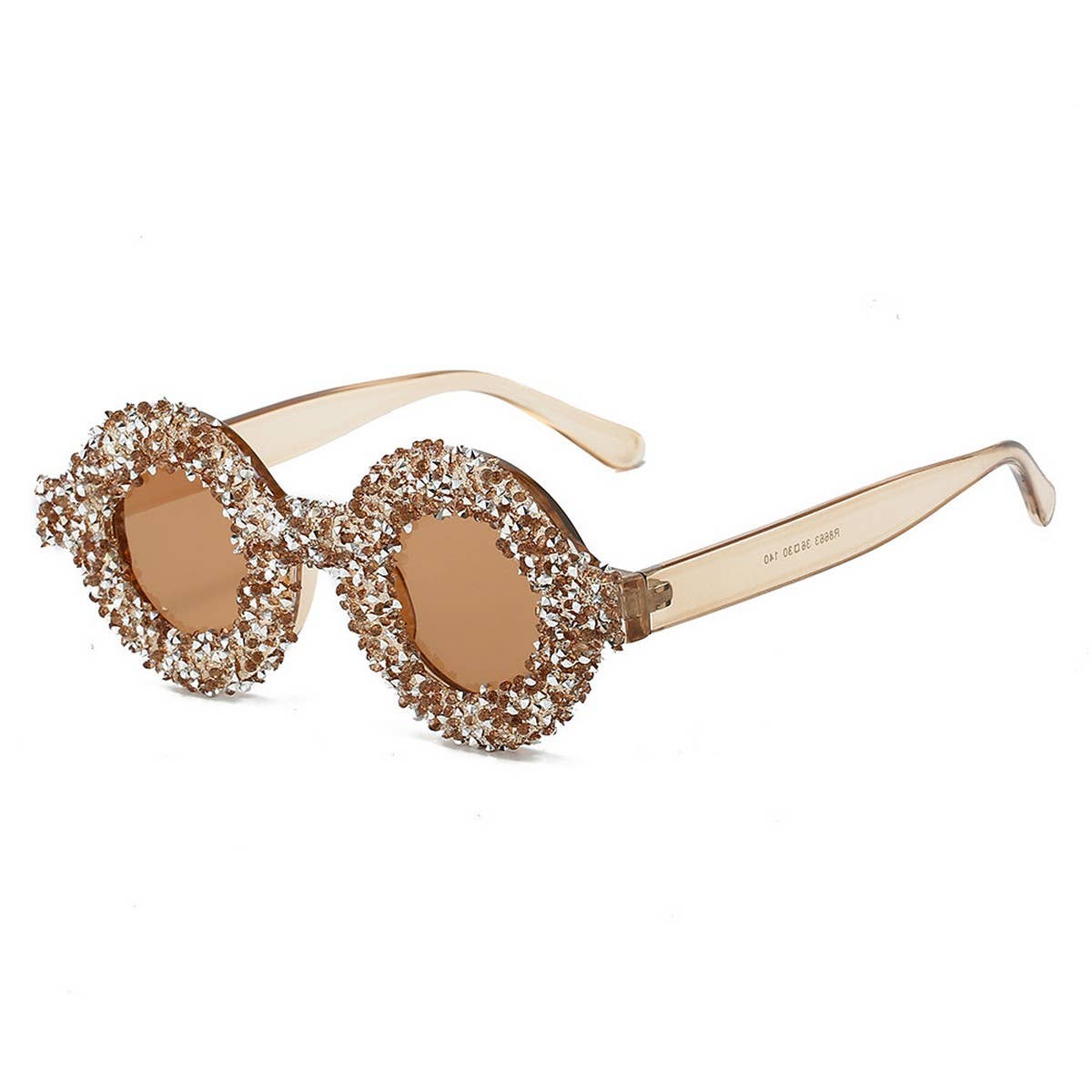 FASHIONABLE ROUND DIAMOND-STUDDED SMALL SUNGLASSES