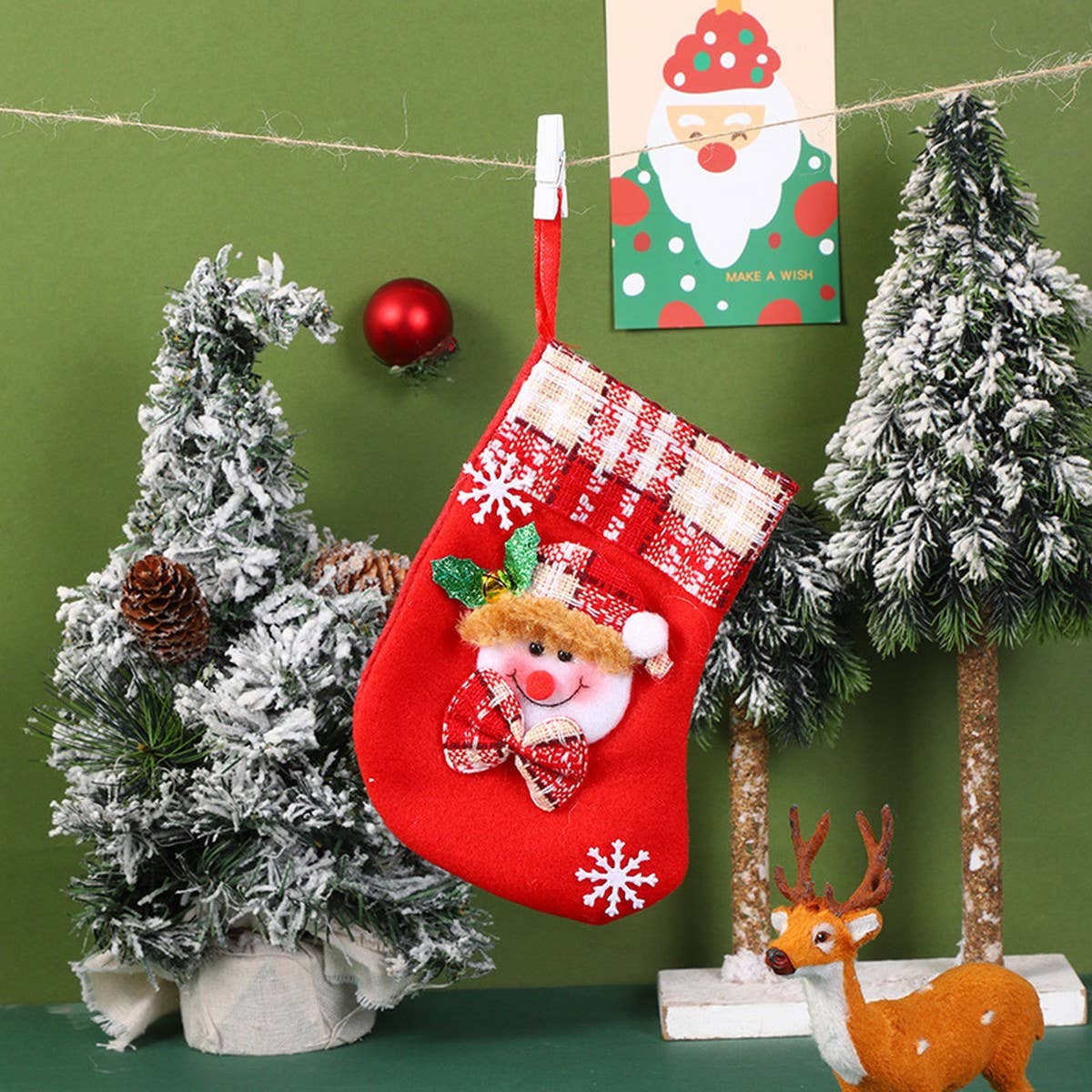 SEQUINED 3D SANTA CLAUS CHRISTMAS STOCKINGS
