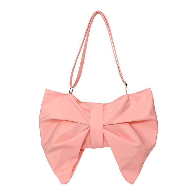 Bow tie pleated large-capacity bag