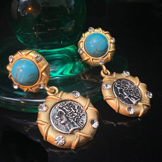 VINTAGE TURQUOISE DROP EARRINGS