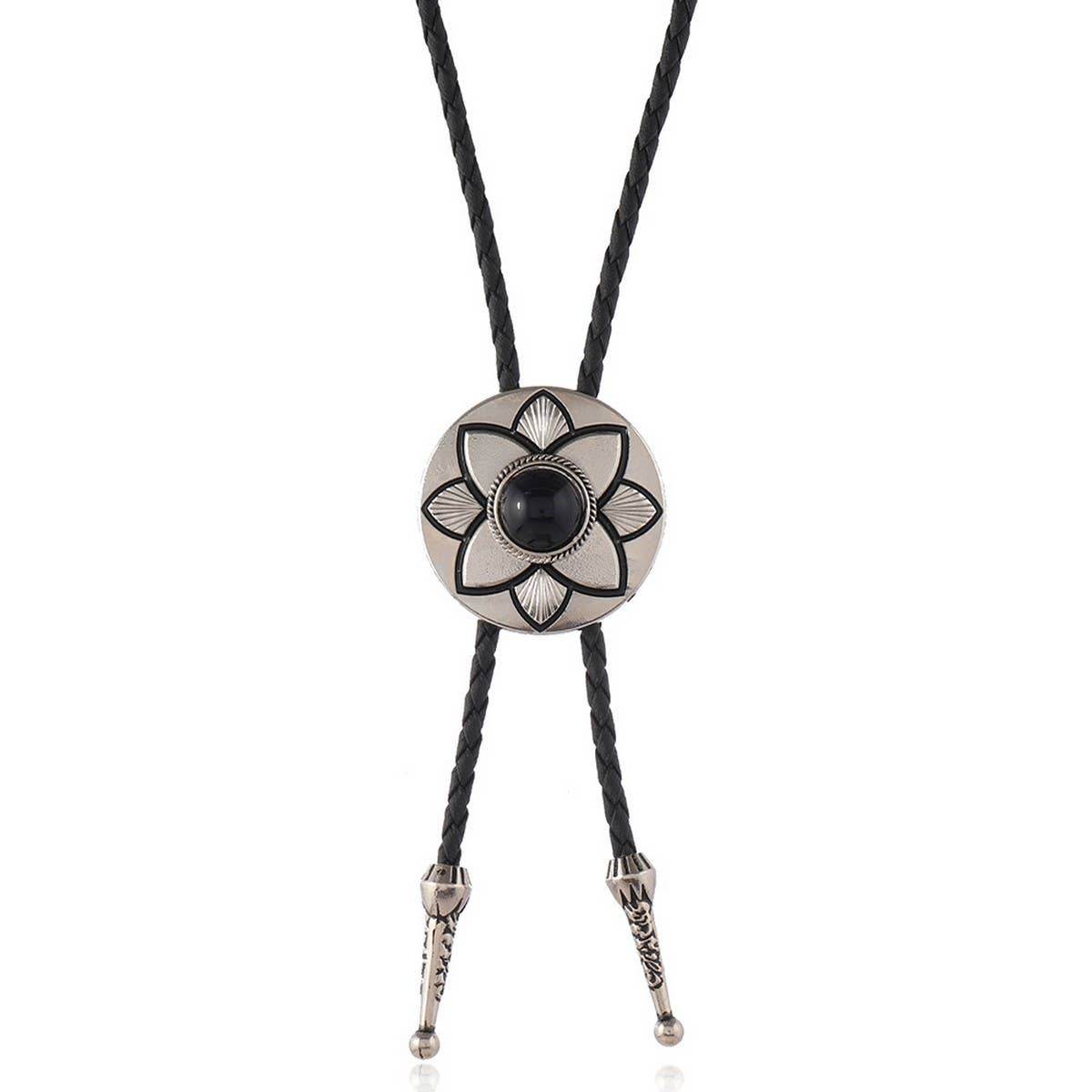 CREATIVE FLOWER ADJUSTABLE LEATHER NECKLACE