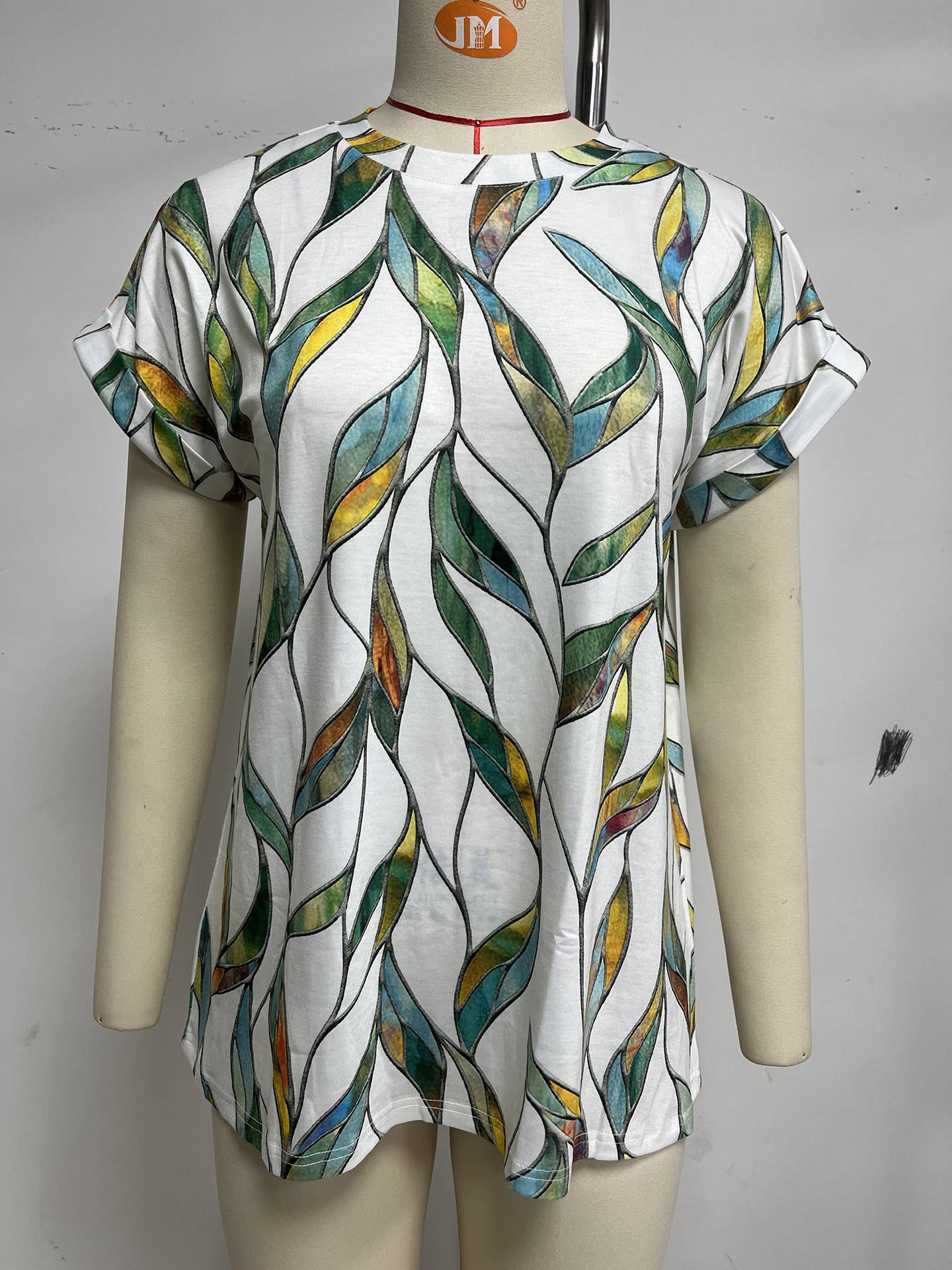 Holiday print crew neck short-sleeved T-shirt