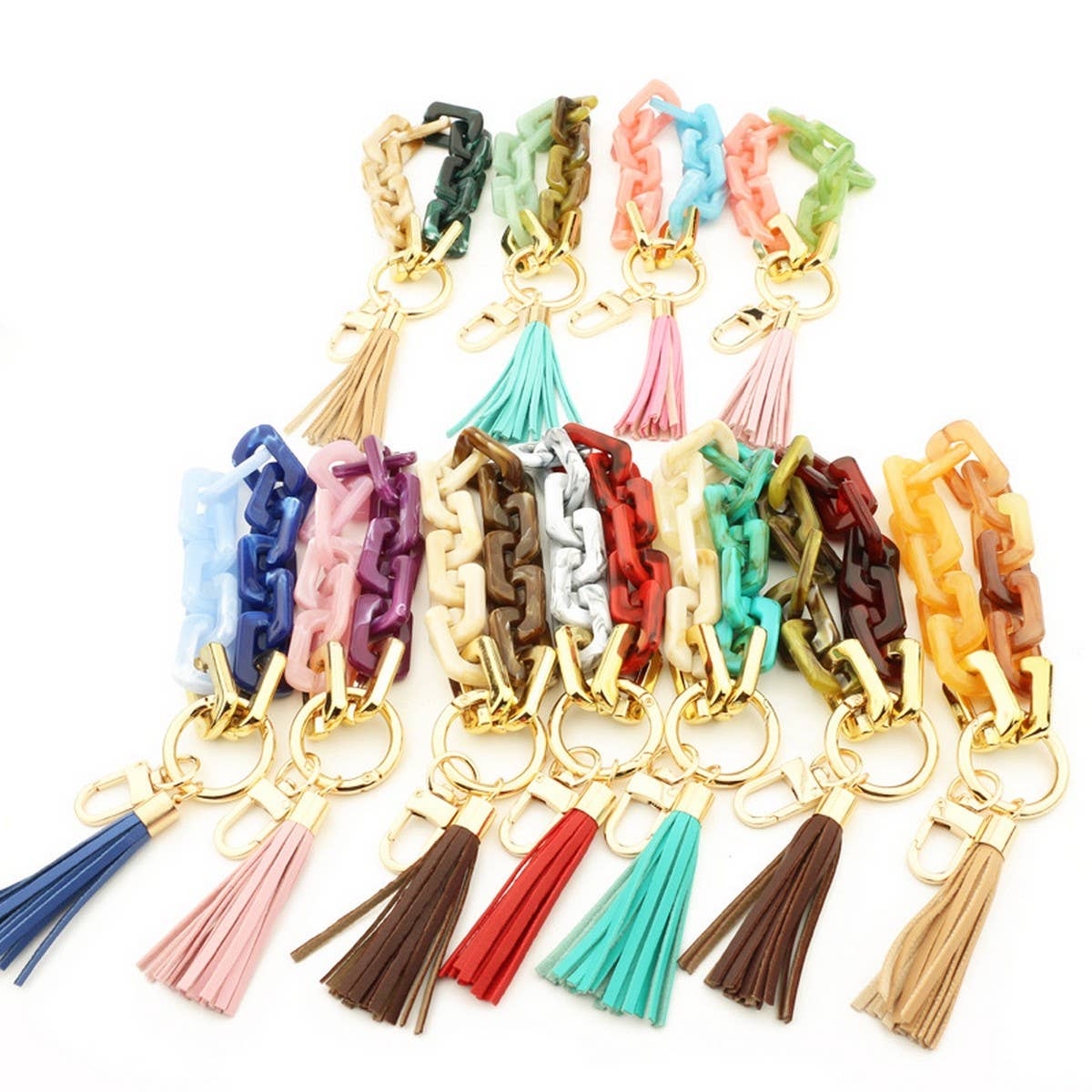 Colorful Acrylic Bracelet Keychain Resin Hand Strap_CWAB5020