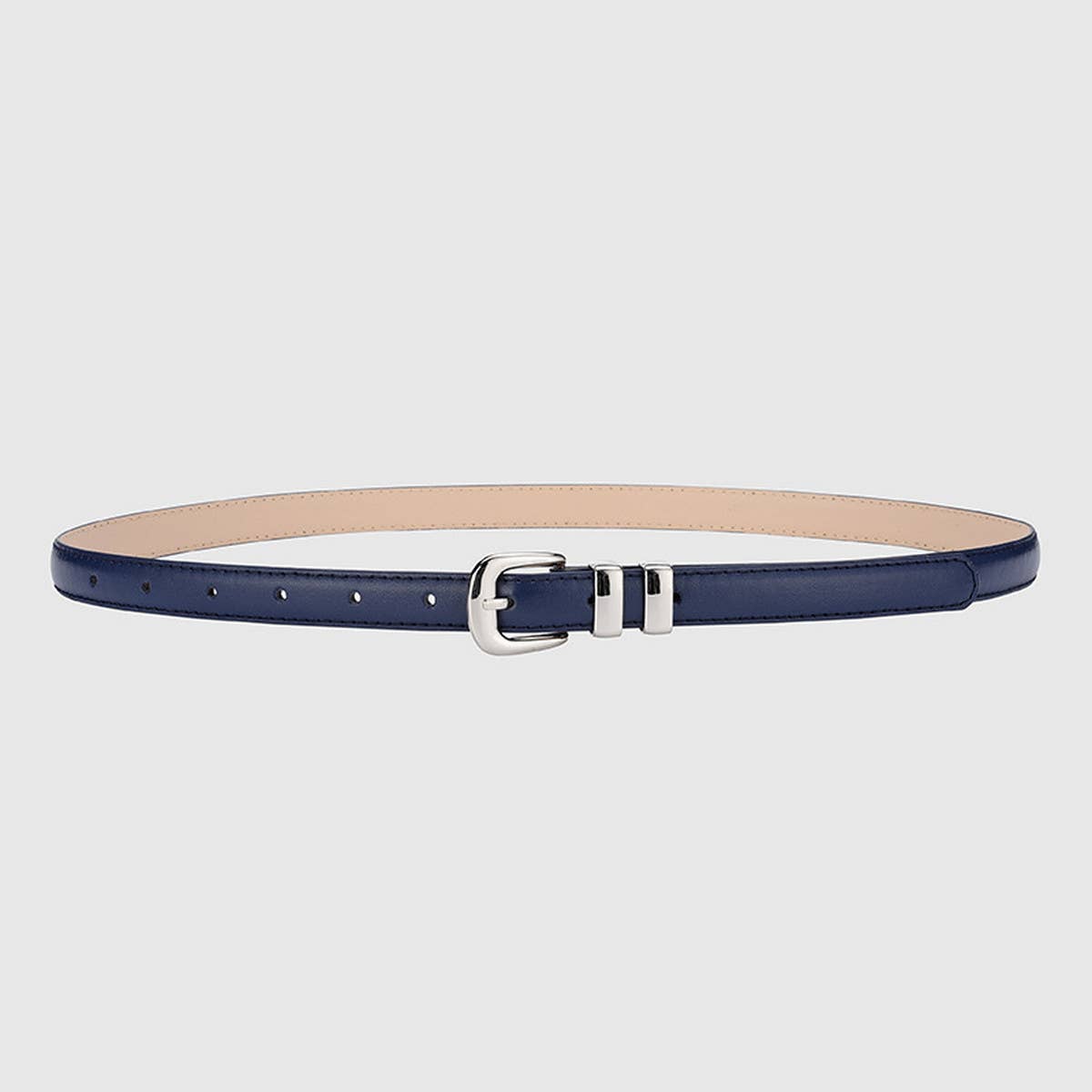 CWABE0877_SIMPLE SILVER BUCKLE DECORATIVE THIN BELT