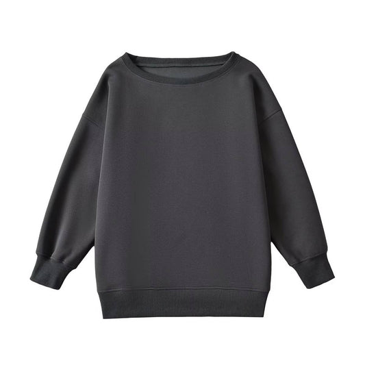 SLANT SHOULDER LOOSE OFF-THE-SHOULDER HOODIE