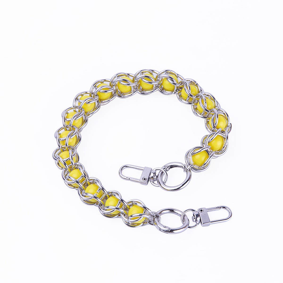 15.75in Metal Bead Acrylic Bead Handbag Strap_CWMM5117