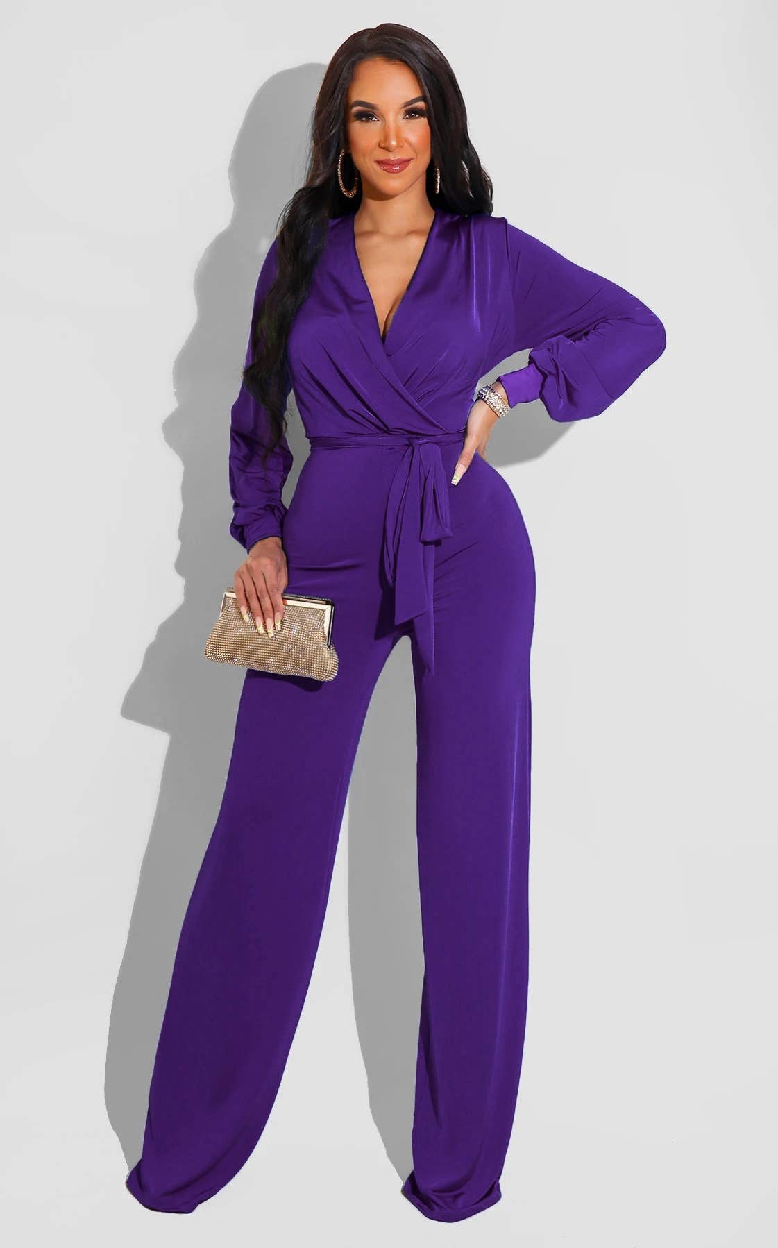 SOLID COLOR CASUAL LONG-SLEEVED KNIT ROMPER