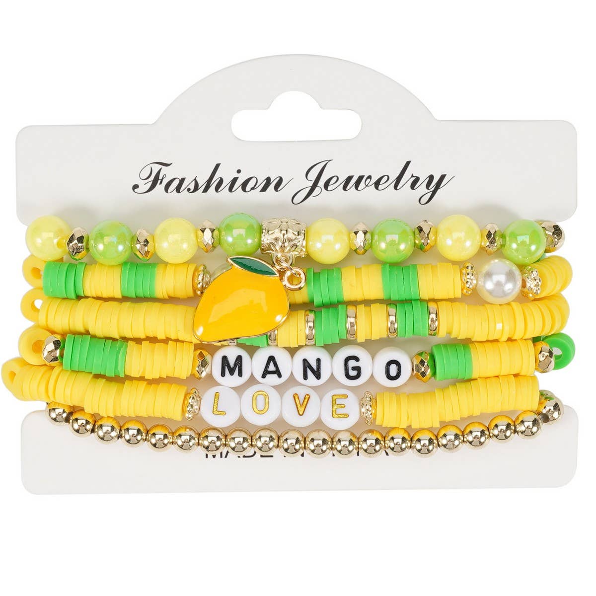 CWAJE05714_CUTE FRUIT STRAWBERRY PINEAPPLE CHARM BRACELET