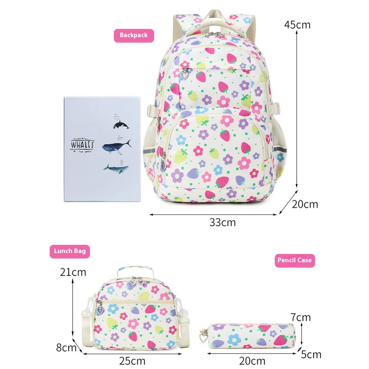 Backpacks for School, 3-Piece Strawberry Set_CWAB5480