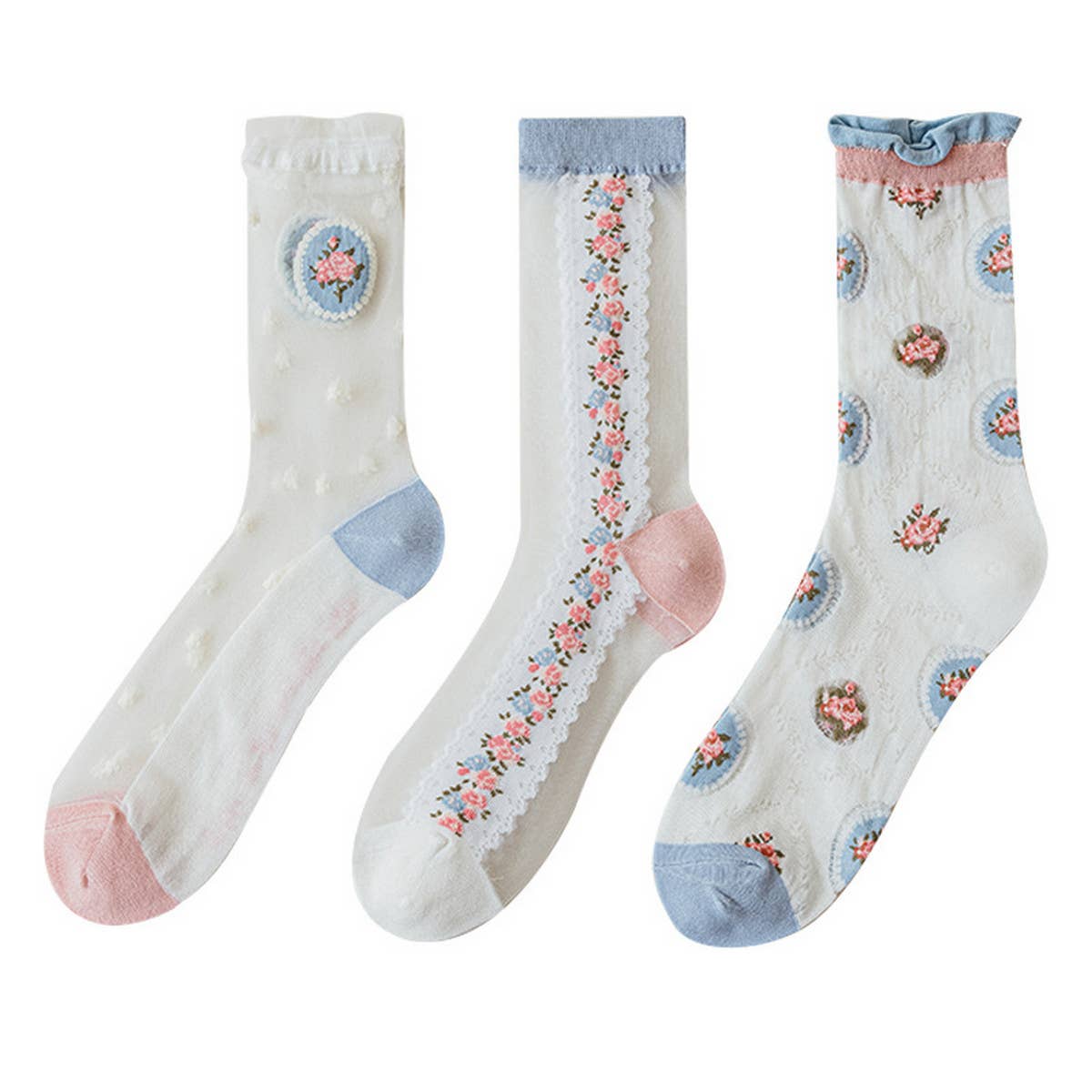 EXQUISITE CASUAL TRANSPARENT SOCKS_CWMS0563