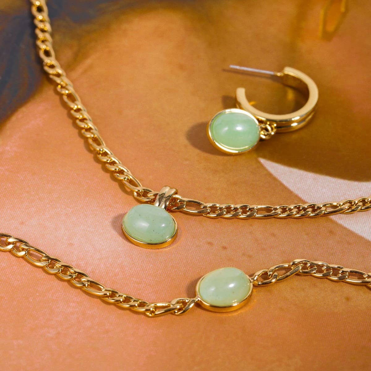 Vintage Green Aventurine Natural Stone Necklace