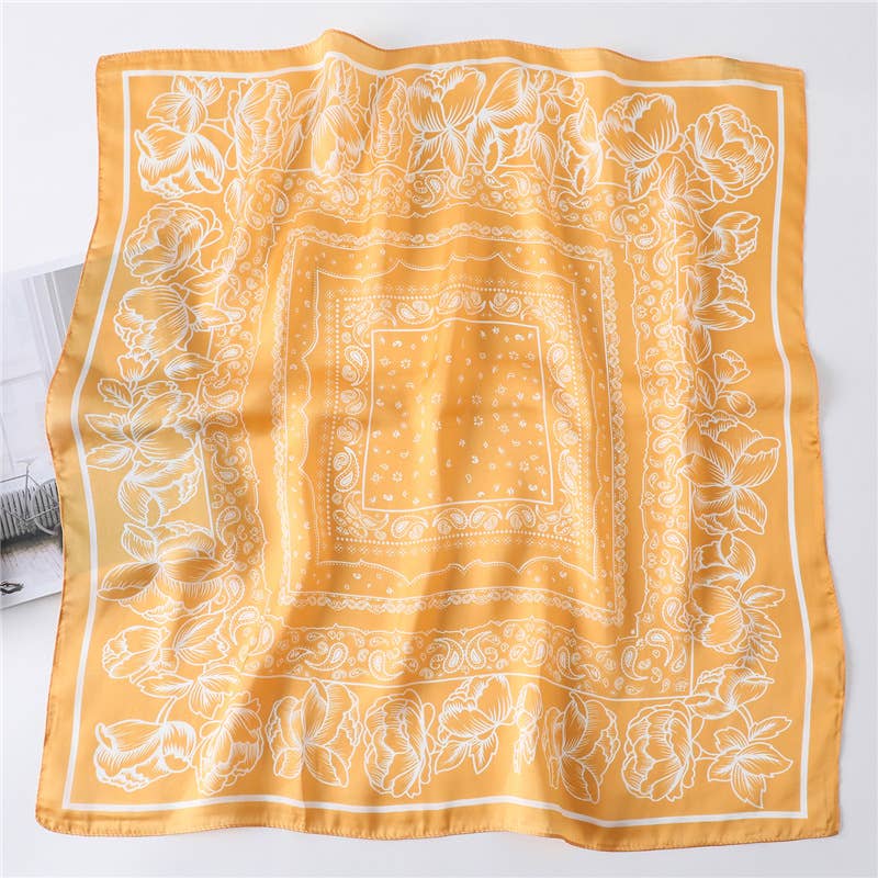 27in Paisley Lace Print Satin Square Scarf Women_CWASC1435